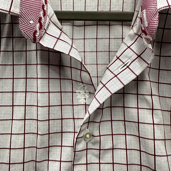 Robert Graham Men's Size 41 / 16 Medium Red White Shirt Work Business - Picture 6 of 15